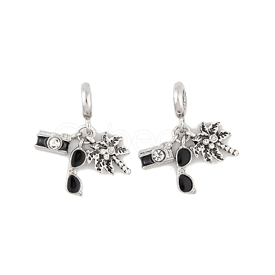Rack Plating Alloy Crystal Rhinestone European Dangle Charms FIND-C055-29P-1