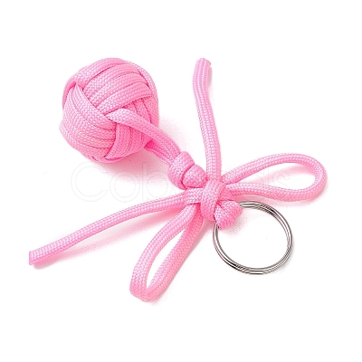 Polyester Braid Ball 304 Stainless Steel Keychains KEYC-JKC01117-02-1