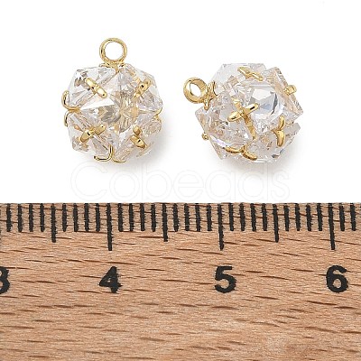 Brass Pave Clear Cubic Zirconia Charms CU-CBAD360-08G-04-1