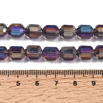 Electroplate Transparent Column Glass Beads Strands EGLA-A043-02-HP02-1