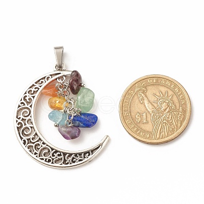 Natural Mixed Stone Pendants X-PALLOY-JF01487-1