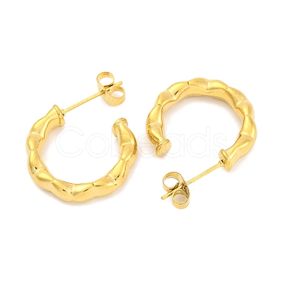 Ion Plating(IP) 304 Stainless Steel Stud Earrings EJEW-H013-22G-1
