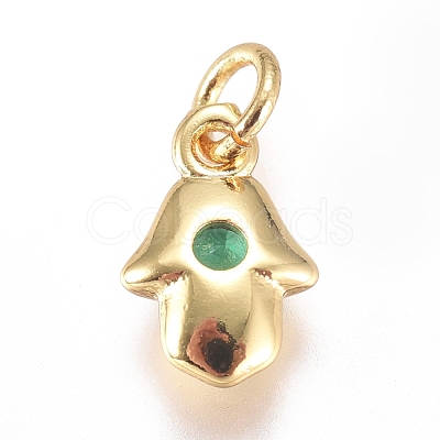 Brass Micro Pave Cubic Zirconia Charms ZIRC-G168-57G-1