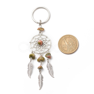 Natural Unakite Keychain KEYC-JKC00346-03-1