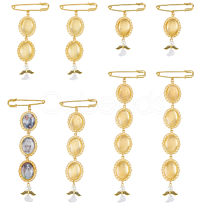 8Pcs 4 Style Iron Brooches JEWB-FH00044-1