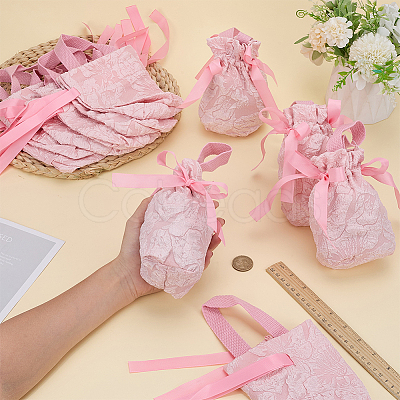 Canvas Cloth Candy Drawstring Pouches with Rope Handle ABAG-WH0083-004B-1
