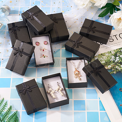 Rectangle Paper Jewelry Gift Boxes with Bowknot CON-TAC0010-79A-1