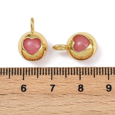 Natural Dyed Agate Heart Pendants KK-A257-20G-02-1