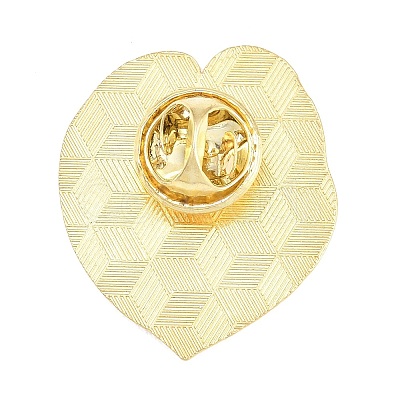 Leaf Shape Alloy Enamel Lapel Pins for Backpack Clothes JEWB-B037-02G-02-1