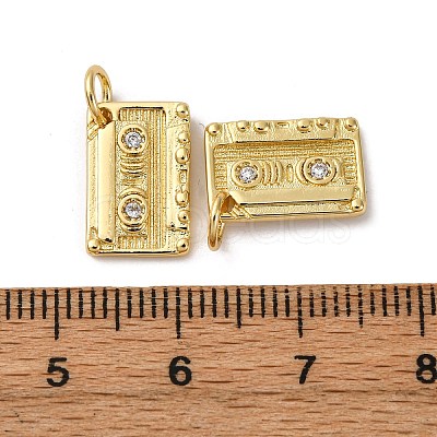 Brass Micro Pave Cubic Zirconia Pendants KK-P308-33G-1