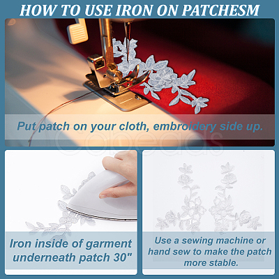 3 Style Flower Polyester Computerized Embroidery Patches PATC-NB0001-06-1