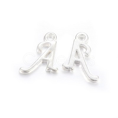 Silver Color Plated Alloy Letter Pendants PALLOY-J718-01S-1