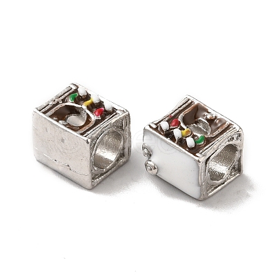 Christmas Theme Alloy Enamel European Beads PALLOY-D058-01P-03-1