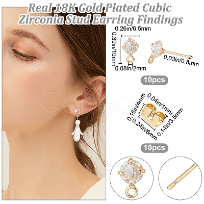 Beebeecraft 10Pcs Diamond Shape Brass Stud Earring Findings KK-BBC0012-63-1