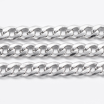 Non-Tarnish 3.28 Feet 304 Stainless Steel Curb Chains X-CHS-H016-01P-10M-1