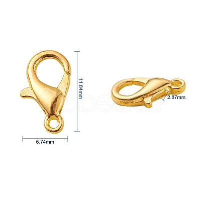 Zinc Alloy Lobster Claw Clasps PALLOY-YW0001-12G-1