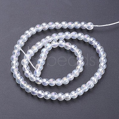 Glass Beads Strands X-GR4mm01Y-AB-1