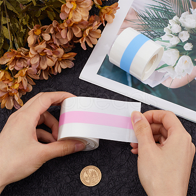 2 Rolls 2 Colors 5M Non-woven Fabrics Invisible Self Adhesive Bob Tape for Breast AJEW-GF0008-87-1
