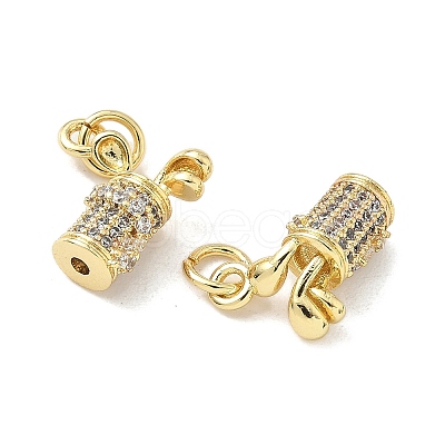 Brass Micro Pave Cubic Zirconia Pendants X-KK-Z120-29G-1