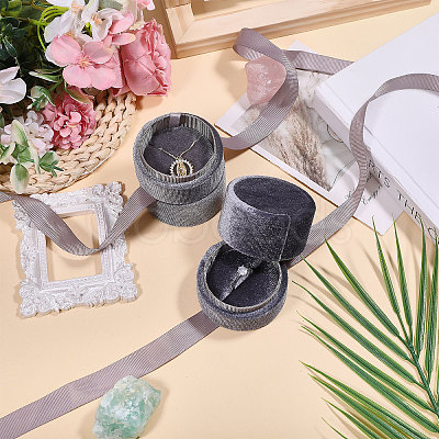 2Pcs Round Velvet Ring Boxes & Pendant Boxes Sets VBOX-CA0001-04A-1