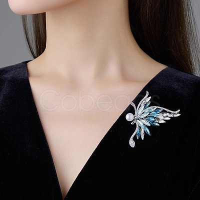 Butterfly Alloy Rhinestone Brooches for Backpack Clothes PW-WGFD049-01-1