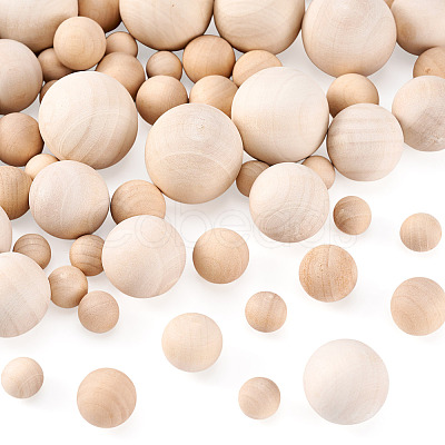 Unfinished Wood Beads WOOD-TA0001-24-1
