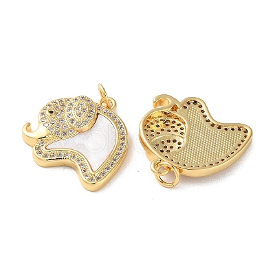 Brass Micro Pave Cubic Zirconia Pendants KK-B083-39B-G-1