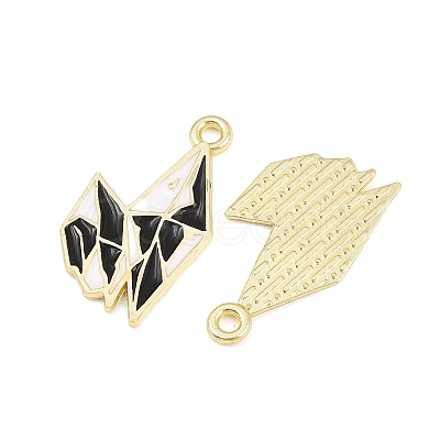 Alloy with Black Enamel Pendants AL-CBA2919-02G-03-1