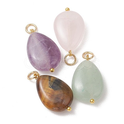 Natural Mixed Gemstone Pendants PALLOY-JF05387-01-1