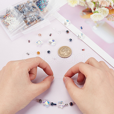 486Pcs 15 Style Electroplate & Transparent Glass Beads DIY-AR0002-76-1