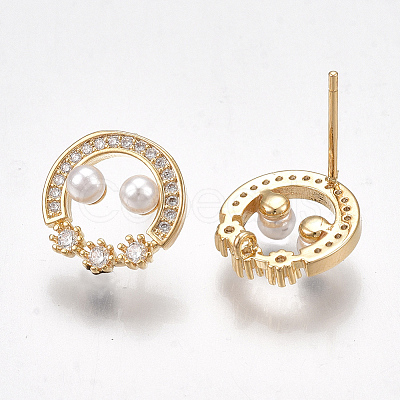 Brass Stud Earring Findings KK-T038-480G-1