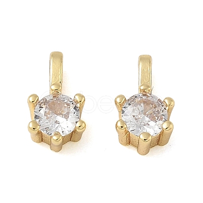 Brass Pave Clear Cubic Zirconia Charms CU-CBA9FFD-11G-06-1
