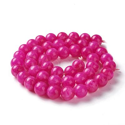 Natural White Jade Imitation Pink Sugilite Beads Strands G-I299-F11-8mm-1