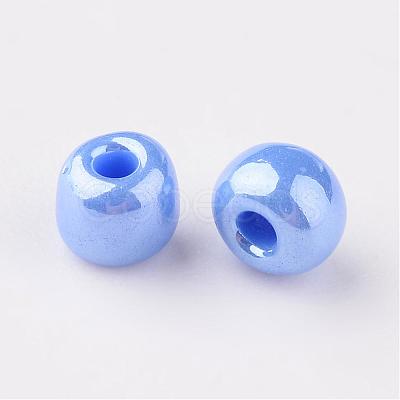 DIY Craft Beads 8/0 Opaque Colors Lustered Round Glass Seed Beads X-SEED-A012-3mm-123B-1