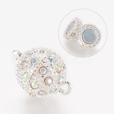 Alloy Magnetic Clasps with Loops RB-J031-S-1