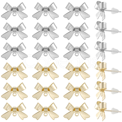 32Pcs 2 Colors Alloy Stud Earring Findings FIND-BBC0004-34-1