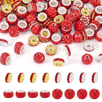 120Ppcs 4Style Pave Disco Ball Beads RB-TA0001-17-1
