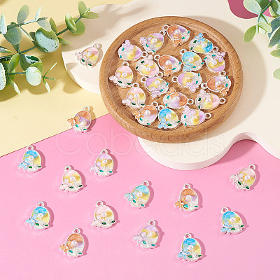 32Pcs 4 Colors Alloy Enamel Pendants FIND-TA0008-76A-1