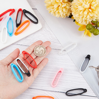 18Pcs 9 Colors Silicone Pendant SIL-GF0001-21-1