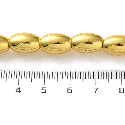 Electroplated Synthetic Magnetic Hematite Beads Strands G-Q1009-E02-8x12mm-1