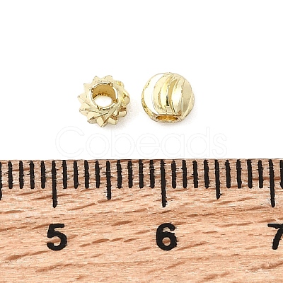 Corrugated Round Brass Beads KK-H520-02C-G-1