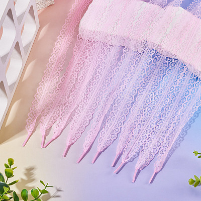 10 Pairs Polyester Lace Shoelaces AJEW-TA0003-14A-1