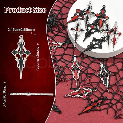 16Pcs 8 Colors Alloy Rhinestone Cross Pendants ENAM-YW0008-03-1