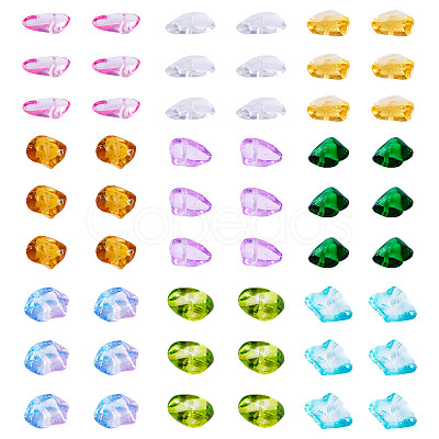 135G 9 Colors Spray Painted Transparent Glass Beads GLAA-TA0002-71-1