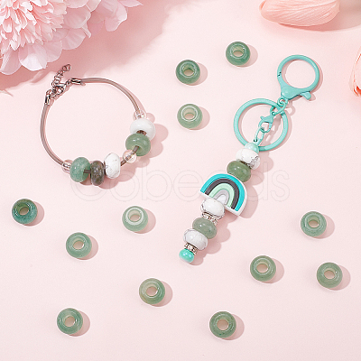 20Pcs Natural Green Aventurine European Beads G-SP0001-01B-06-1