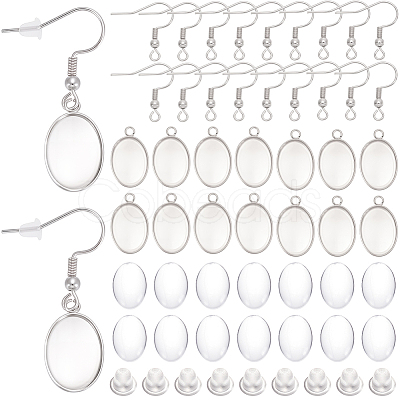 20Pcs 304 Stainless Steel Earring Hooks STAS-SP0002-04P-1