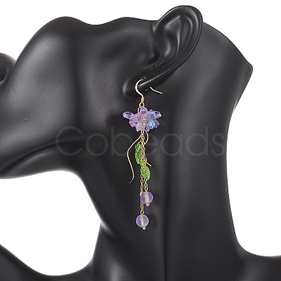 Synthetic Moonstone Dangle Earrings EJEW-JE06937-1