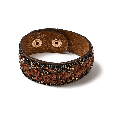 Faux Suede Snap Cord Bracelet LS-BJEW-F428-16-1