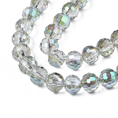 Electroplate Transparent Glass Beads Strands EGLA-N002-15-B01-1
