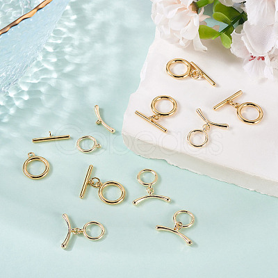 10Pcs 2 Styles Brass Toggle Clasps FIND-TA0008-44C-1